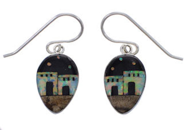 Southwest Native American Village Design Multicolor Earrings EX31254